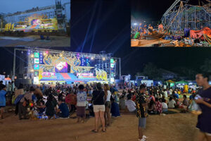 บึงกาฬ พายุถล่มเวทีหมอลำ”ระเบียบวาทะศิลป์”พังยับหนีตายโกลาหล